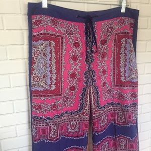 Adrianna Papell Polyester Wide Leg Abstract Pants